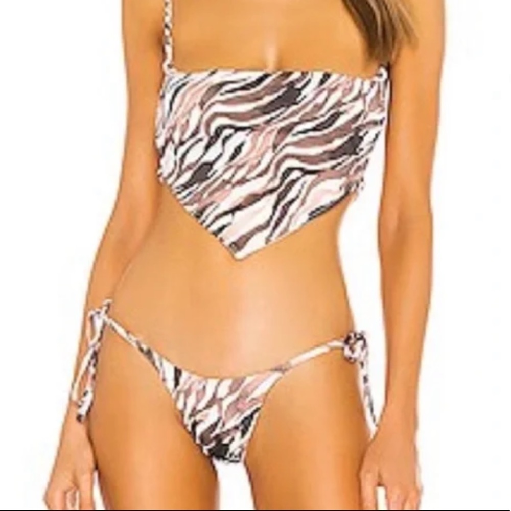 Frankies Bikini Zebra Brown Bikini Bandana Set
